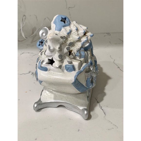 Blue and White Christmas Santa Claus in Sleigh with Light - Picture 5 of 8